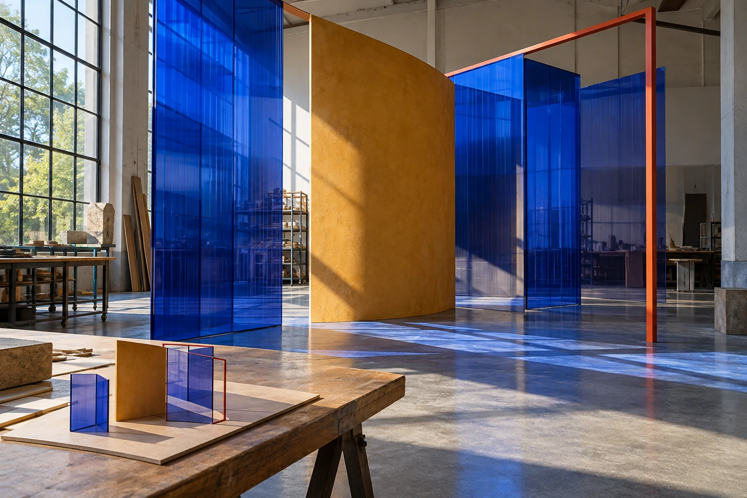 An original architectural model study with carefully framed volumes